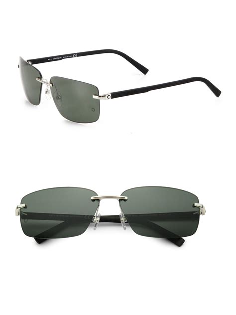 rectangular rimless sunglasses for men.